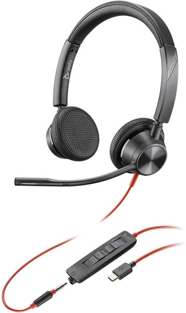 Słuchawki Plantronics Poly BlackWire 3325, BW3325-M USB-C Czarne (214017-01) - obraz 1