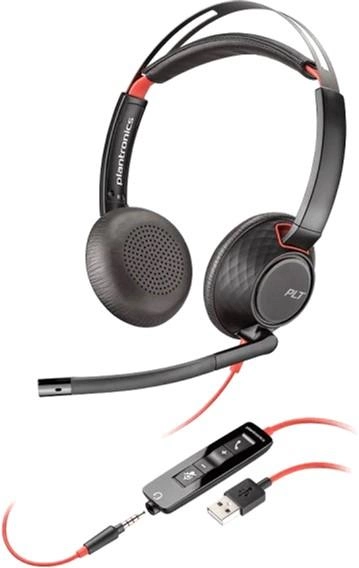 Słuchawki Plantronics Poly BlackWire 5220, C5220, USB-A, WW Black (207576-201) - obraz 1