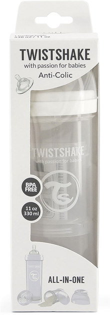 Пляшка для годування антиколікова Twistshake із силіконовою соскою 330 мл біла (7350083120182) - зображення 7