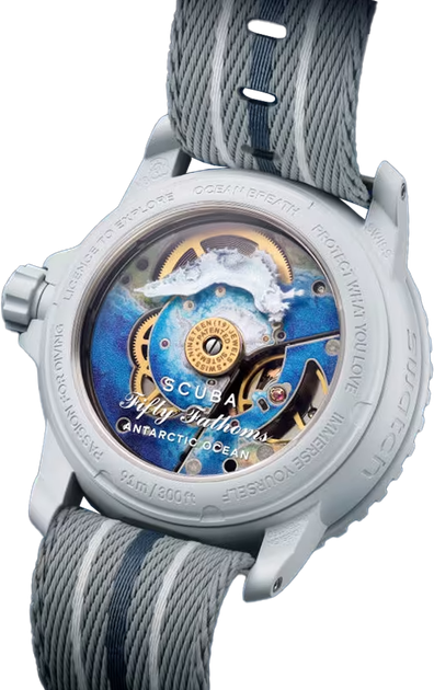 Наручные часы Blancpain × Swatch Bioceramic Scuba Fifty Fathoms Collection ''Antarctic Ocean" (SO35S100) - изображение 2