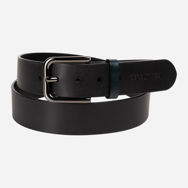 Męski pasek skórzany Cerruti 1881 Belts Fw23 CECU06367M Black (8052579182955) - obraz 1