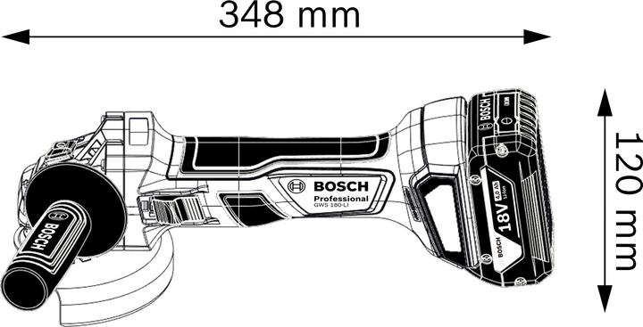 Акумуляторна безщіткова кутова шліфувальна машина Bosch Professional 06019H9021 - зображення 6