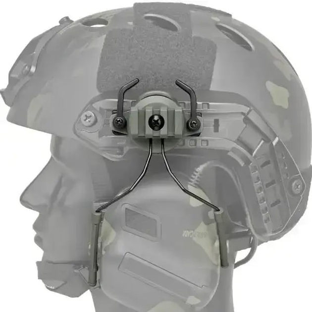 Адаптеры для крепления активных наушников Impact, Walker's, Peltor, Earmor M31/M32 на тактические шлемы. Комплект олива - изображение 1