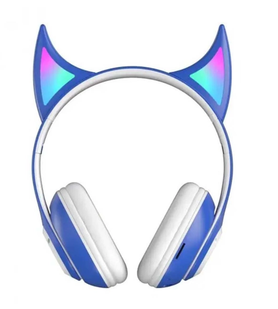 Беспроводные Bluetooth наушники Cat STN-25 Демонические ушки Синие - изображение 2