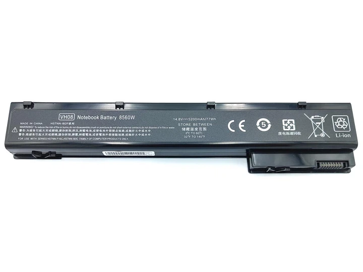 Батарея VH08XL для HP 8560W 8570W 8760W 8770W HSTNN-LB2P (14.8V 5200mAh 77Wh) (67881) - Фото 2 Батарея VH08XL для HP 8560W 8570W 8760W 8770W HSTNN-LB2P (14.8V 5200mAh 77Wh) (67881) - изображение 2