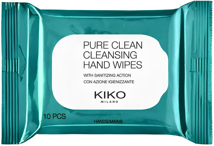 Chusteczki nawilżane Kiko Milano Pure Clean Cleansing Hand Wipes 10 szt (8025272977890) - obraz 1