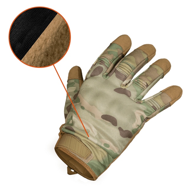 Тактичні захисні рукавички універсальні польові рукавиці для силових структур CAMOTEC 7221(L) Мультикам TR_7221(L) - зображення 2