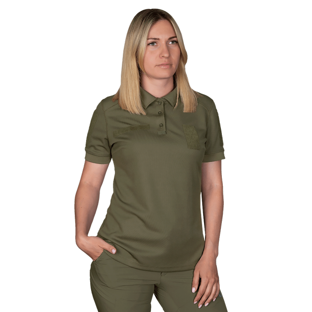 Поло футболка женская тактическая полевая универсальная для силовых структур Camotec 7161(L) олива TR_7161(L) - изображение 1