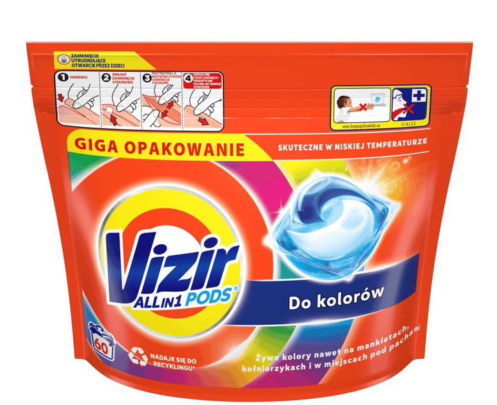 Капсули для прання Vizir Color 60 шт (8001090788597) - зображення 1