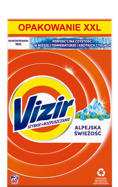 Proszek do prania Vizir Alpine Fresh 3.3 kg (8006540971215) - obraz 1