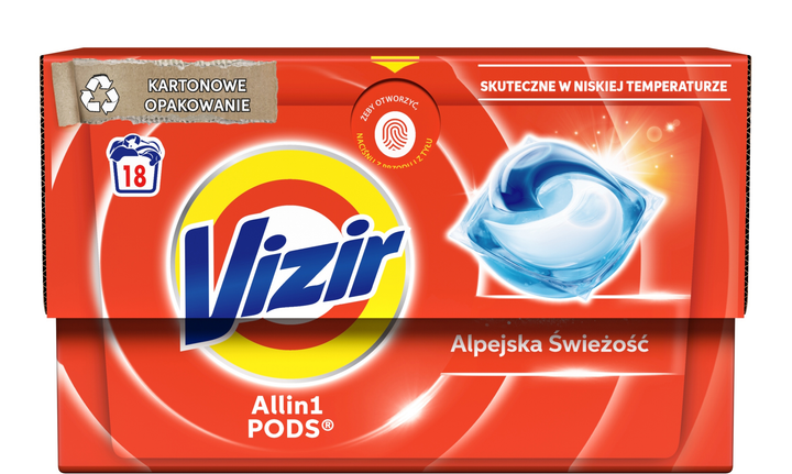 Kapsułki do prania Vizir Platinum PODS Alpine Fresh 18 szt (8006540845561) - obraz 1