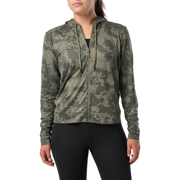 Реглан з капюшоном жіночий 5.11 Tactical PT-R Emily Full Zip Ranger Green Camo M (66022-419) - зображення 1