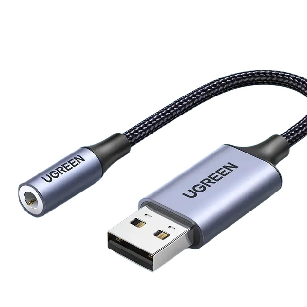 Внешняя звуковая карта USB Ugreen CM477 USB to 3.5mm Black (30757) - изображение 1