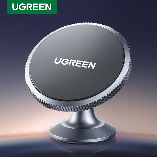 Автомобильный магнитный держатель UGREEN LP117 для смартфона 2 пластины неодим Space Gray (50871) - изображение 2