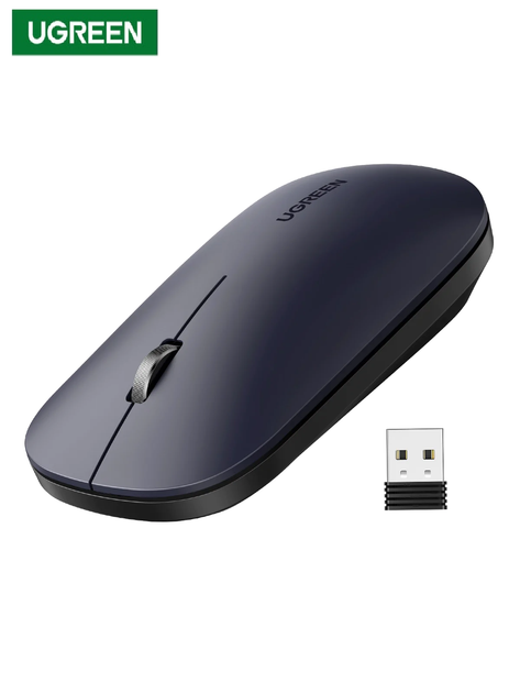 Бездротова миша UGREEN MU001 безшумна 4000 DPI для MacBook Black (90372) - Фото 2 Бездротова миша UGREEN MU001 безшумна 4000 DPI для MacBook Black (90372) - зображення 2