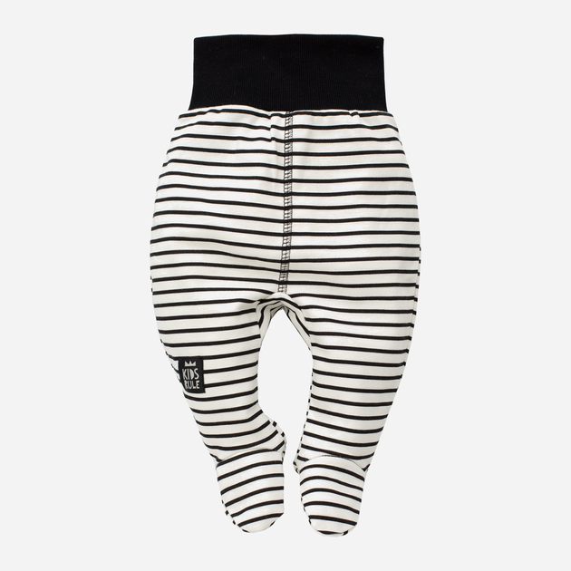 Дитячий напівкомбінезон Pinokio Happy Day Sleep Pants Stripped 68 см Білий/Чорний (5901033218859) - зображення 2