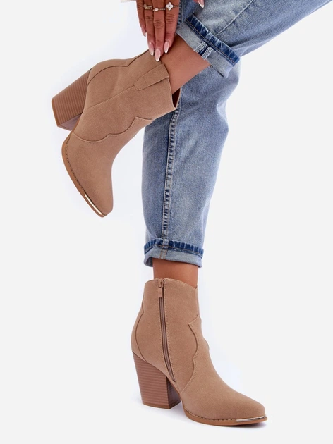 Жіночі ботильйони Lotoune 37 Темно-бежеві (5905677918526) - зображення 3