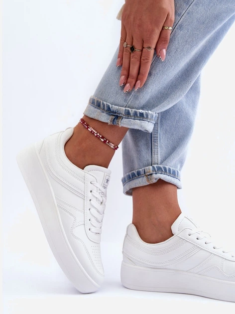 Жіночі снікери Pudina 40 Білі (5905677888065) - зображення 6