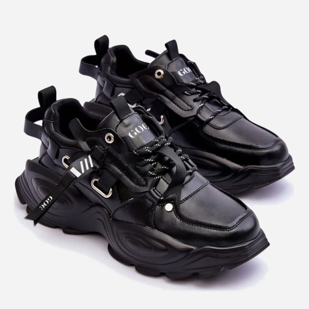 Sneakersy damskie na wysokiej platformie GOE MM2N4014 38 Czarne (5905677886580) - obraz 6