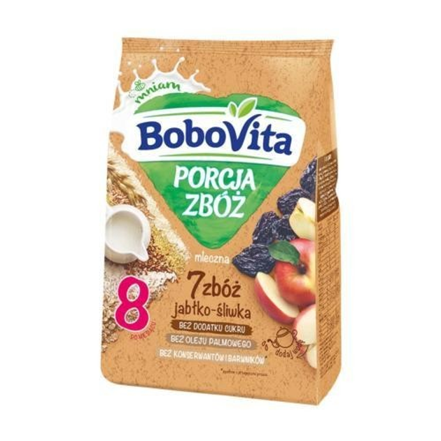 Молочна каша Bobovita 7 злаків яблуко, чорнослив 8міс. (41167) - зображення 1