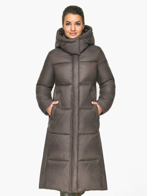 Акція на Куртка зимова довга жіноча Braggart 55005 42 (XXS) Тауп від Rozetka