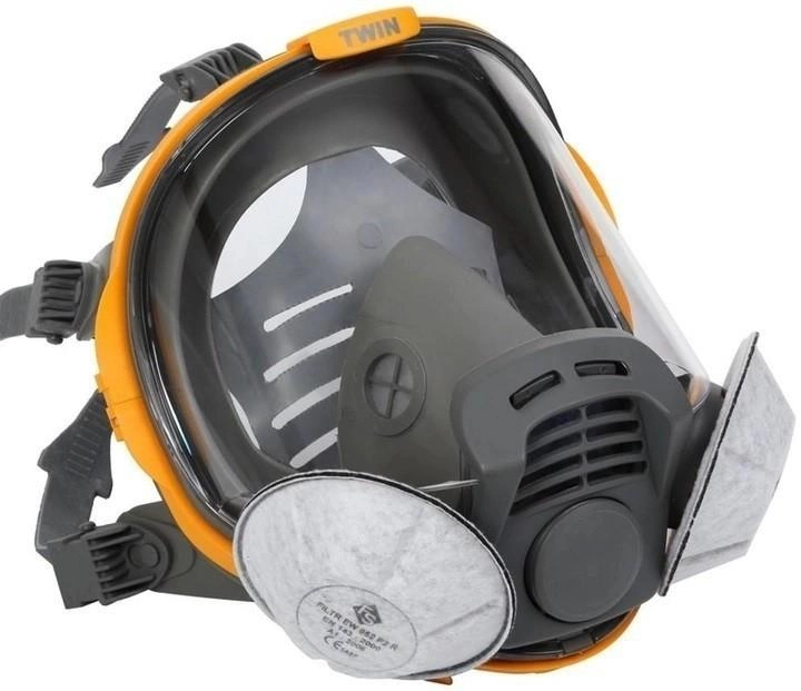 Противогаз MILLA Panarea Twin с угольными фильтрами EW952 полнолицевая защитная маска, черная - изображение 1