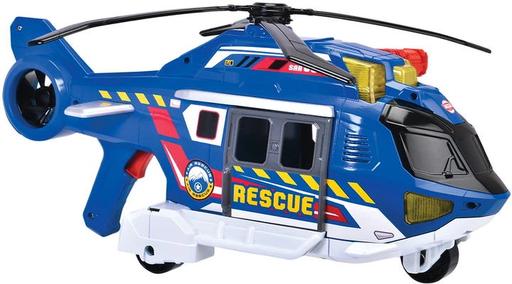 Funkcjonalny helikopter Dickie Toys Rescue Service z wyciągarką z efektami dźwiękowymi i świetlnymi 36 cm (203307002) - obraz 7