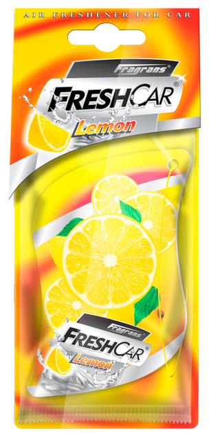 Odświeżacz powietrza FreshCar Lemon z filcowym podkładem (5907553952099) - obraz 1