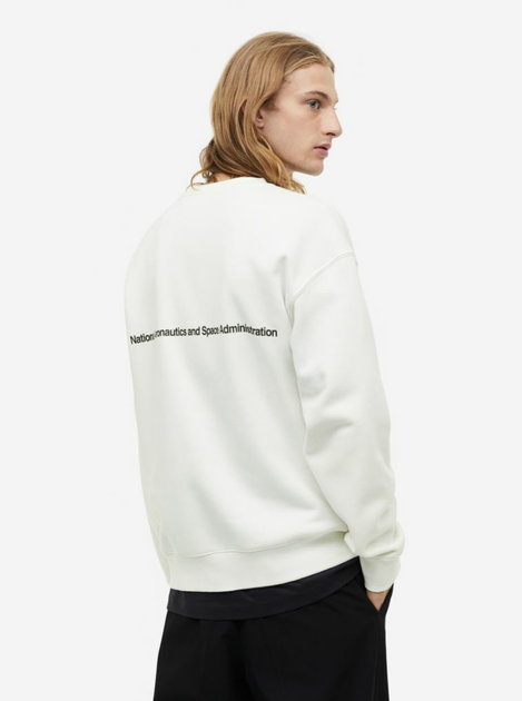 Чоловічий світшот Relaxed Fit H&M (56196) L Білий - зображення 7