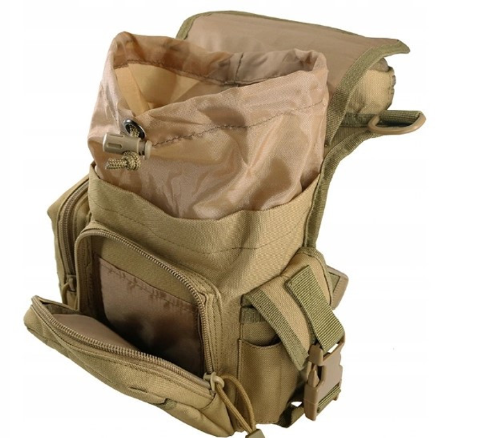 Тактическая сумка на бедро, на ногу, мужская, армейская КойотD3-0005-B3 - изображение 2