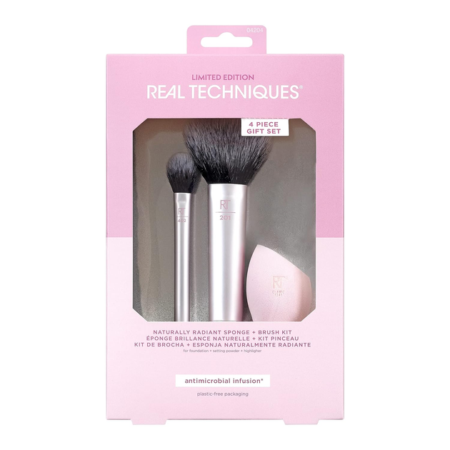 Набір пензлів для макіяжу Real Techniques Naturally Radiant Sponge Brush 4 шт (79625042047) - зображення 1