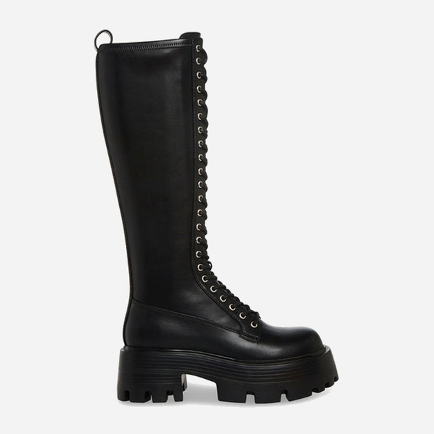 Kozaki damskie skórzane na grubej podeszwie sznurowane Steve Madden Hariet Boot SM11002722-001 40 25.4 cm Czarne (8720857171389) - obraz 1