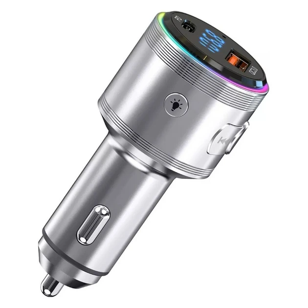 Автомобильный FM-трансмиттер модулятор Proove FM Launcher Maxi Wave 30W (PD+QC3.0) Type-C+USB | Silver - изображение 2