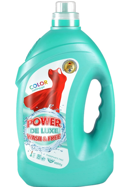 Гель для прання Power De Luxe для кольорових речей 4 л (4260637720054 ...