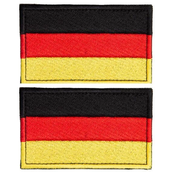 Шеврон 2 шт, нашивка на липучці Прапор Німеччини, вишитий патч 5х8 см - зображення 1