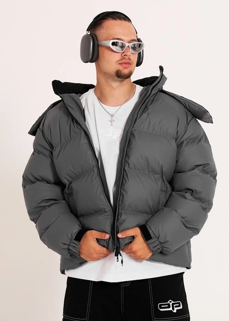 Зимовий чоловічий пуховик OGONPUSHKA Homie 3.0 сіра XS - изображение 2