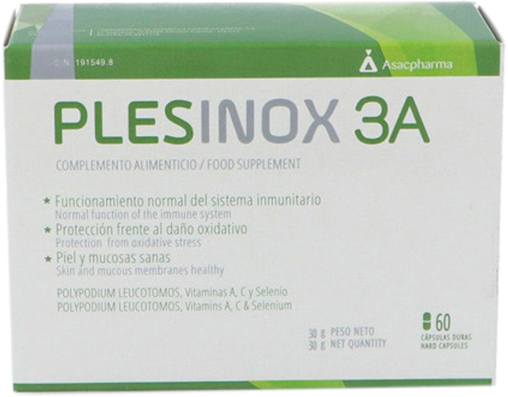 Дієтична добавка Asacpharma Plesinox 3A 60 капсул (8430795006277) - зображення 1