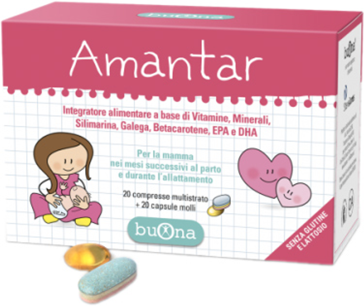 Suplement diety Buona Amantar 20 tabletek + 20 kapsułek (8032749650385) - obraz 1