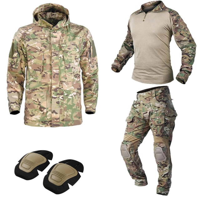 Тактичний демісизонний військовий костюм HAN WILD G3 Multicam Куртка M65, Убакс та Штани наколінниками L Мультикам HWMD0026800-1 - зображення 1