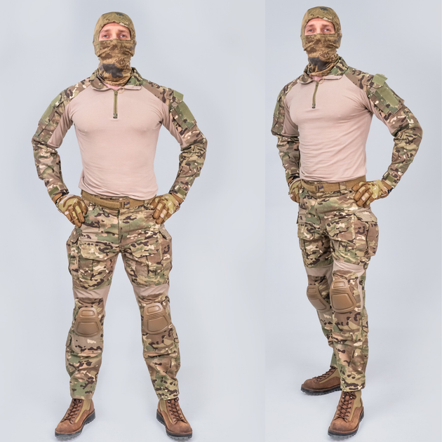Тактический военный коcтюм HAN WILD G3 Multicam Куртка флисова Soft Shell, Убакс и Штаны с Защитой колен L Multicam HWM0026800-1 - изображение 9