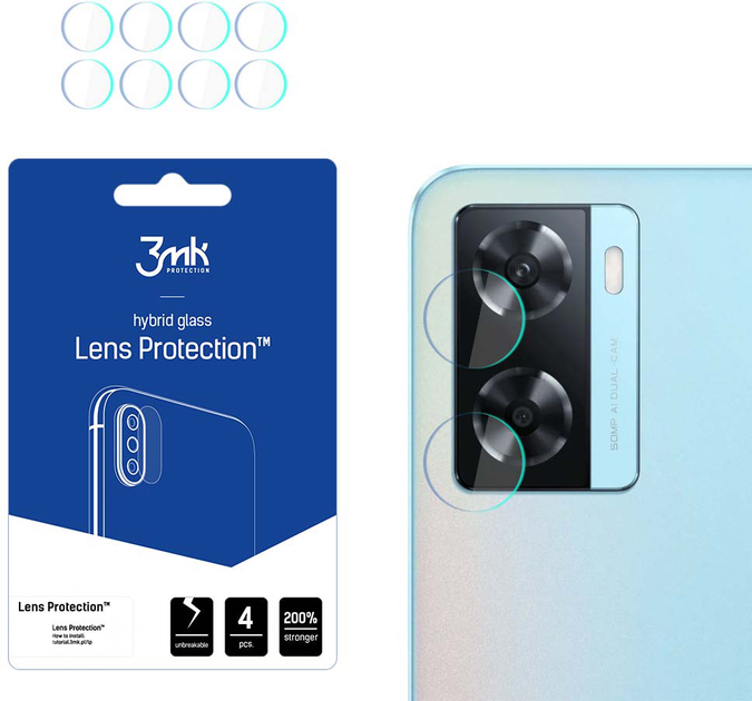 Zestaw szkieł hartowanych 3MK Lens Protection na aparat Oppo A57s 4 szt (5903108492812) - obraz 1
