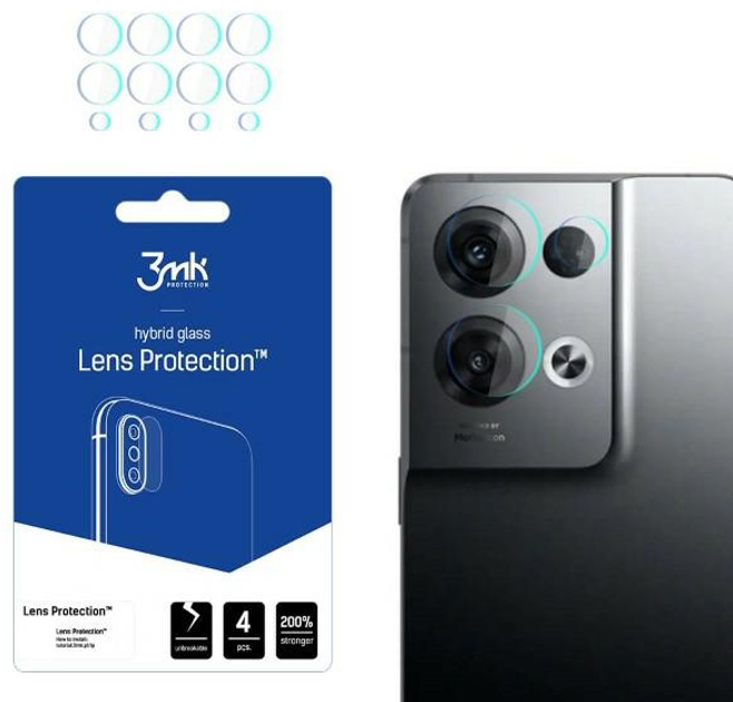 Комплект захисного скла 3MK Lens Protection для камери Oppo Reno 8 Pro 4 шт (5903108494373) - зображення 1