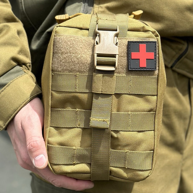 Аптечка подсумок на пояс c molle военная сумка - подсумок аптечка Tactic тактическая армейская аптечка Койот (1025-coyote) - изображение 1
