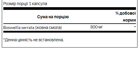 Босвелія для здоров'я суглобів Boswellia Double Strength 800 mg - 60 Caps - изображение 2