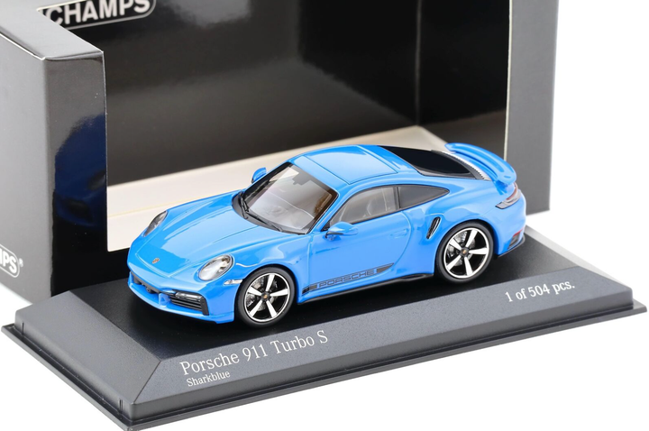 Модель автомобіля Porsche 911 (992) Turbo S 2020 Shark Blue