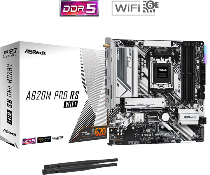Płyta główna ASRock A620M Pro RS WiFi (AM5, AMD A620, PCI-Ex16) - obraz 6