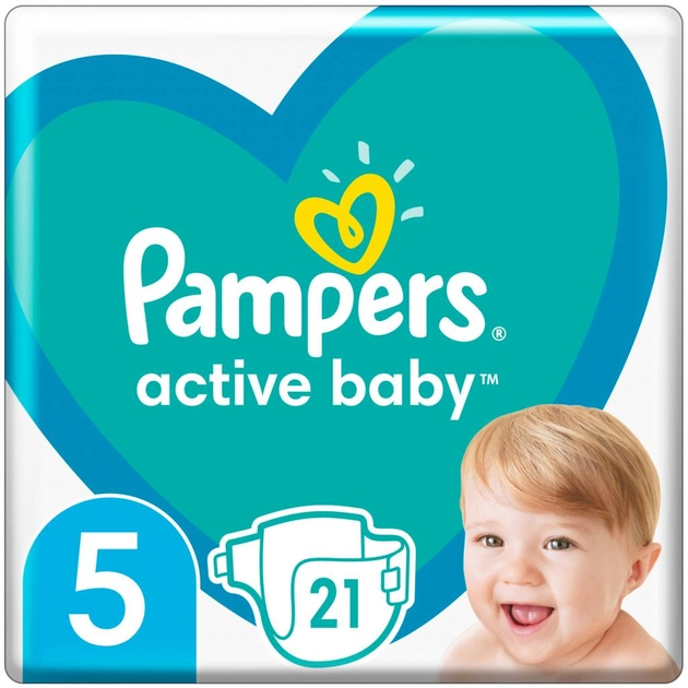 Pieluchy Pampers Active Baby Rozmiar 5 (11-16 kg) 21 szt (8006540033043) - obraz 1