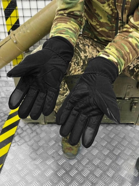 Тактические/военные зимние перчатки с усиленной накладкой Black/Черный (51354) - изображение 2