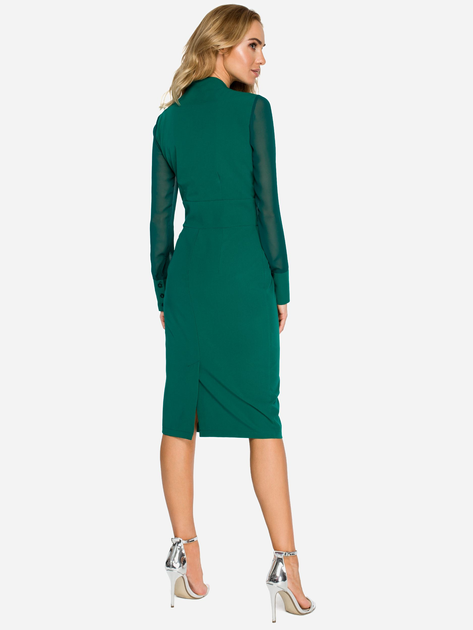Sukienka ołówkowa damska z rozcięciem Stylove S136 86483 XL Zielona (5903068426674) - obraz 2