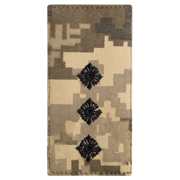 Шеврон нашивка на липучці погон звання ЗСУ Старший лейтенант 5х10 см піксель - зображення 1